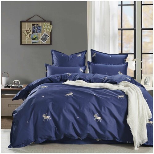 фото Семейный комплект постельного белья sofi de marko алексия (синяя)