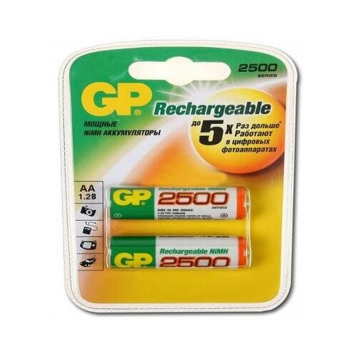 фото Gp аккумулятор 2500 mah gp 250aahc-2decrc2 aa 2 шт