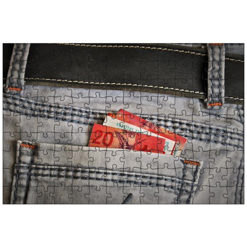 фото Магнитный пазл 27x18см."джинсы, брюки, карман" на холодильник lotsprints