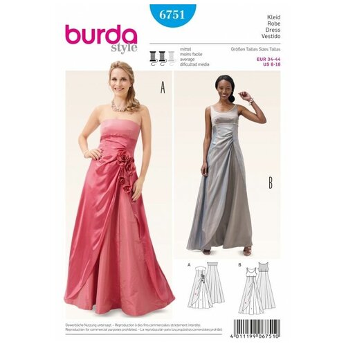 фото Выкройка burda 6751-платье