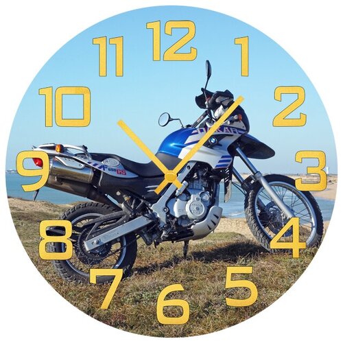 фото Svs настенные часы svs 3001837 мотоцикл на фоне воды