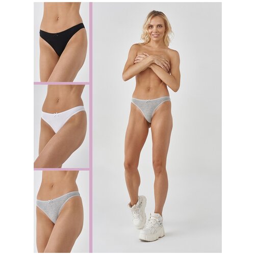 фото Your body комплект трусов стринги женские yb001 string 3 штуки. 50/xl (белый, черный,серый)