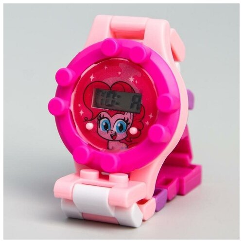 фото Часы наручные электронные "пинки пай", my little pony, с ремешком-конструктором hasbro