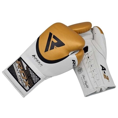 фото Перчатки боксерские rdx boxing gloves leather pro fa2 golden цвет золотой размер 10oz