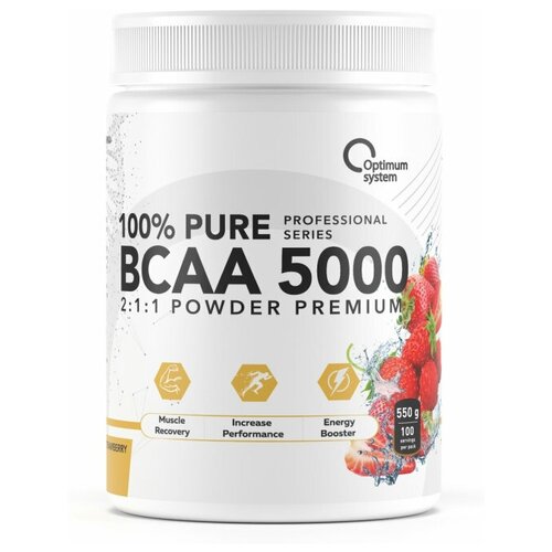 фото Аминокислоты / optimum system / bcaa 5000 powder / 550 gr / клубника