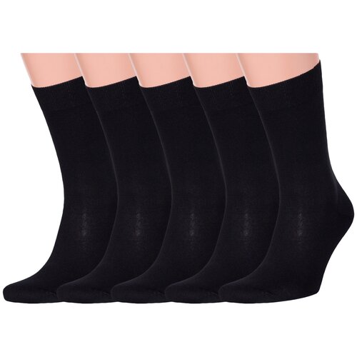 фото Комплект из 5 пар мужских носков rusocks (орудьевский трикотаж) черные, размер 29 (44-45)