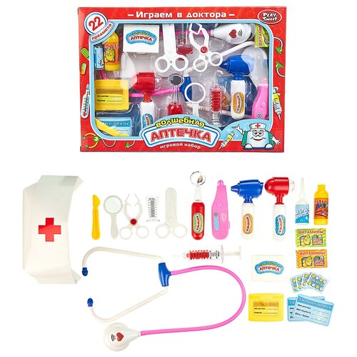 фото Детский игровой набор доктора playsmart "волшебная аптечка" 22 предмета, playsmart 2554b play smart