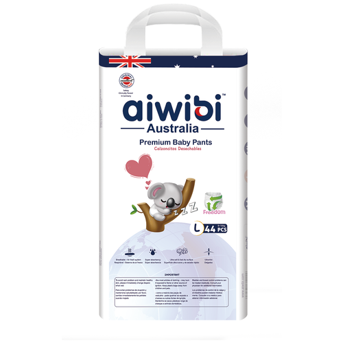 фото Aiwibi подгузники-трусики детские l (9-14 кг) 44 шт