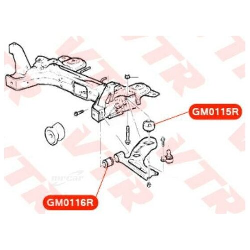 фото Vtr gm0115r сайлентблок рычага передней подвески, задний
