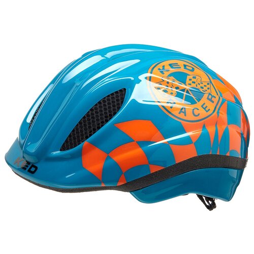 фото Детский велосипедный шлем ked meggy trend racer petrol orange, размер m