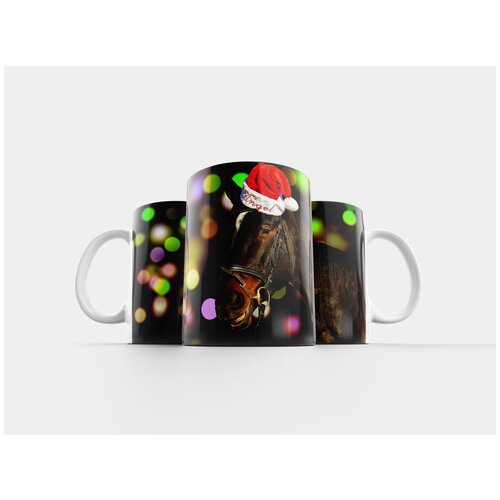 фото Кружка "лошадь, рождество, шляпа санта-клауса" 320 мл lotsprints