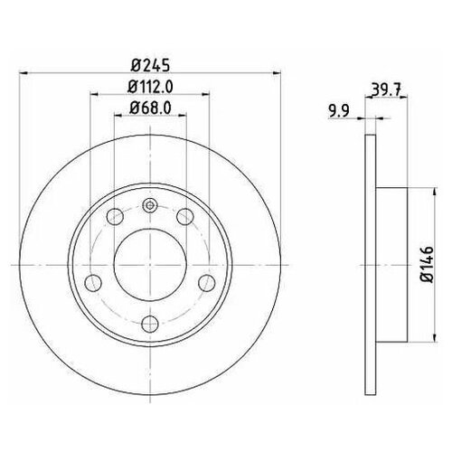 фото Тормозной диск mintex mdc1523c для audi 80, a4, coupe; seat exeo