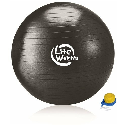 фото Фитбол lite weights 1869lw (100см, антивзрыв, ножной насос, черный)