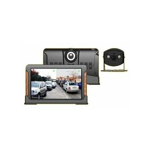 фото Автомобильный монитор с камерой и видеорегистратором hd ips (12-35v) 7 дюймов viget