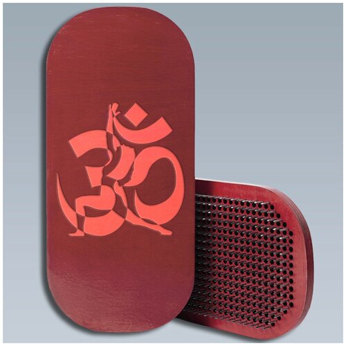 фото Доска с гвоздями садху для йоги / овал / поза лотоса - 1865 / красная чакра