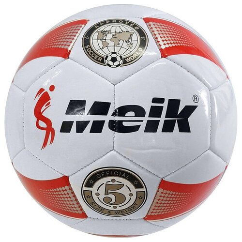 фото Мяч футбольный "meik-054" (белый) 4-слоя, tpu+pvc 3.2, 410-450 гр., машинная сшивка