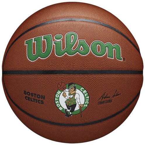 фото Мяч баскетбольный wilson nba boston celtics, арт.wtb3100xbbos р.7, синтетическая кожа (композит), коричневый