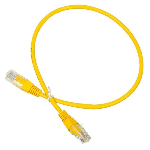 фото Патч-корд lanmaster utp twt-45-45-0.5-yl вилка rj-45-вилка rj-45 кат.5е 0.5м желтый пвх (уп.:1шт)