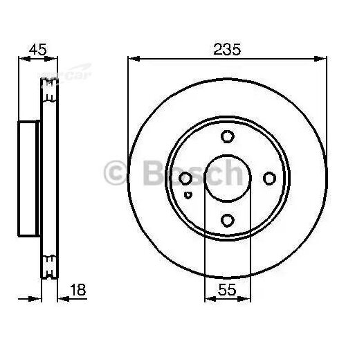 фото Bosch 0986478241 0 986 478 241_диск тормозной передний\ mazda 323 1.3-1.7d 89-94