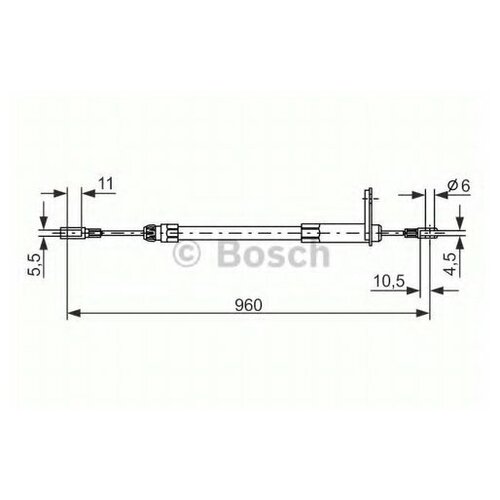 фото Тросик, cтояночный тормоз для mercedes c-class s202,w202, clk a208,c208 (производитель: bosch 1 987 477 219)