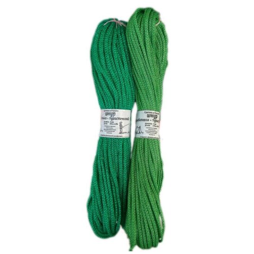 фото Шнур ( верёвка ) полипропиленовый рыболовно-туристический 4 мм х 50 м комплект 2 штуки (зеленый). маскировочный клуб