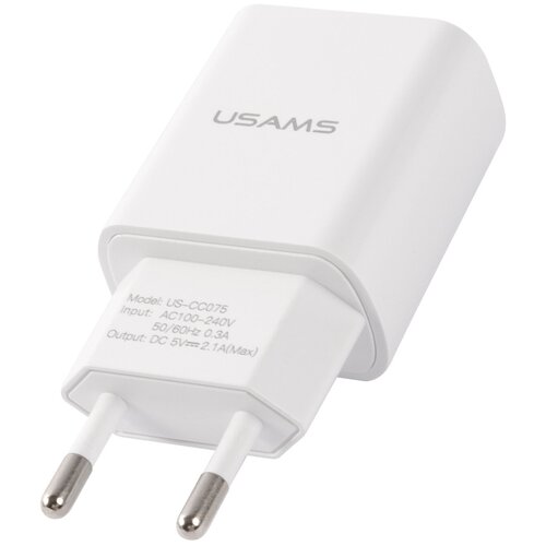 фото Зарядное устройство usams t21 charger kit usb t18 2.1a + кабель lightning 1m t21ocln01