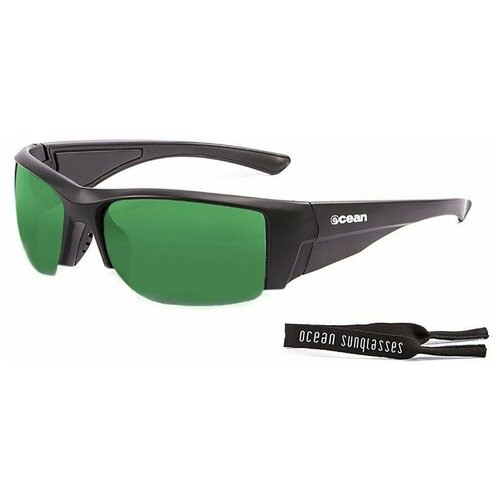 фото Спортивные очки ocean guadalupe матовые черные / зеркально-зеленые линзы