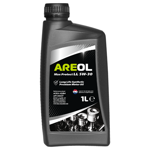 фото Синтетическое моторное масло areol max protect ll 5w-30, 1 л