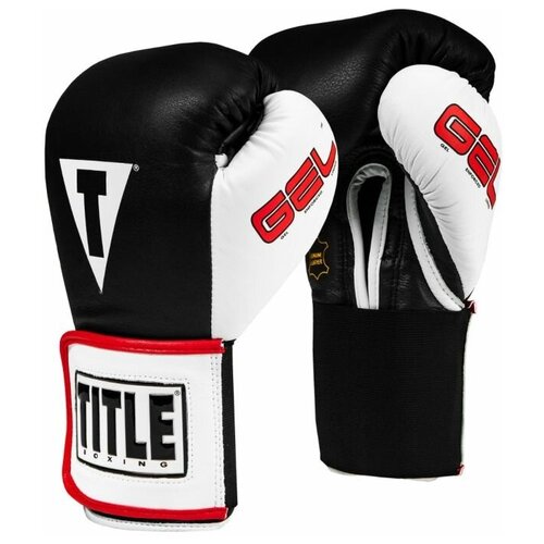 фото Перчатки боксерские title gel world elastic training gloves, 12 унций, черные title boxing