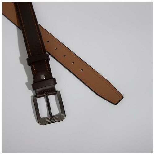 фото Ремень мужской, ширина 4 см, винт, пряжка металл, цвет коричневый yandex market