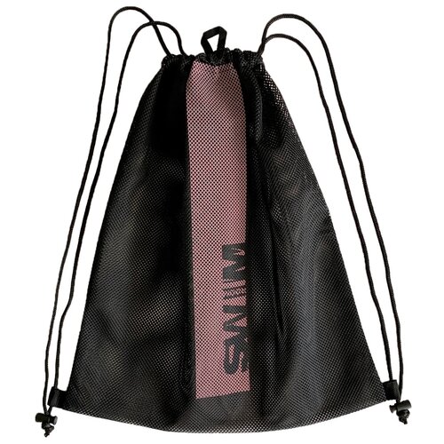 фото Сетчатый мешок для хранения и переноски плавательного инвентаря, пляжного отдыха swimroom "mesh bag 2.0", цвет черный с розовым