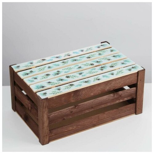 фото Ящик деревянный «шишки», 21 × 30 × 15 см qwen