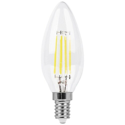 фото Лампа светодиодная led 11вт е14 теплый свеча filament (lb-713) feron