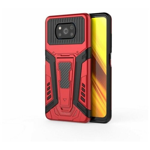 фото Chariot противоударный чехол с автодержателем и подставкой для xiaomi poco x3 nfc красный brodef