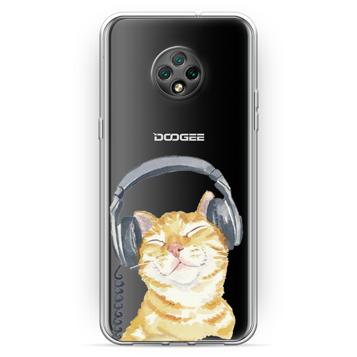 фото Силиконовый чехол кот меломан на doogee x95 / дуги x95 case place