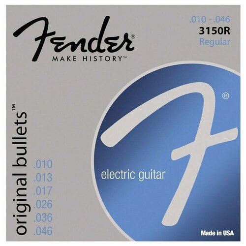 фото Струны для электрогитары fender strings new original bullet 3150r pure nkl blt end 10-46