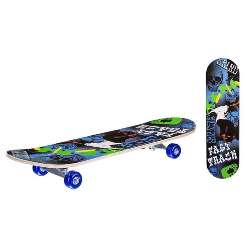 фото Скейтборд деревянный с принтом, колеса pu без света, стойка: металлическая, размер платформы: 71*20 см игротрейд