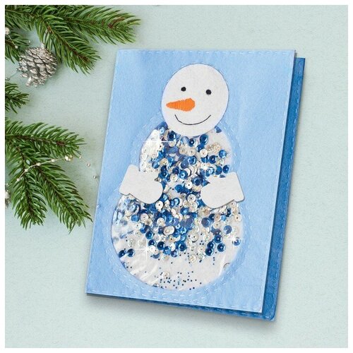 фото Школа талантов новогодняя открытка-шейкер «весёлый снеговик»