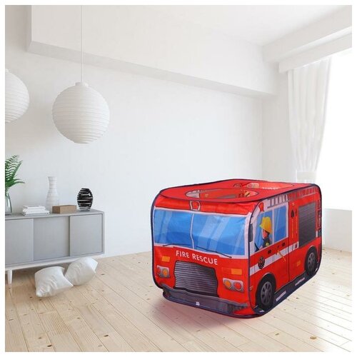 фото Детская игровая палатка «пожарная машина» 73×73×114 см нет бренда