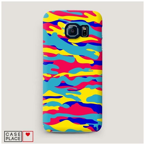 фото Чехол пластиковый samsung galaxy s6 ярко-розовый камуфляж case place