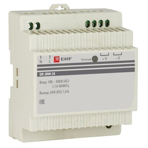 фото Блок питания 24в dr-30w-24 ekf dr-30w-24