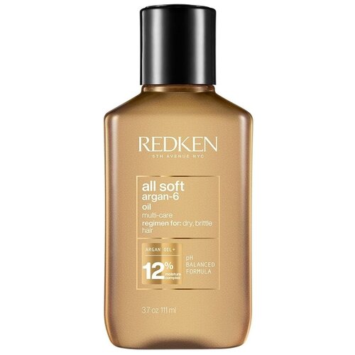 Фото - Масло для волос аргановое Redken е All Soft Argan-6 Oil 111 мл шампунь для волос redken all soft 300 мл