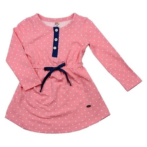 фото Платье mini maxi, хлопок, трикотаж, в горошек, размер 116, розовый