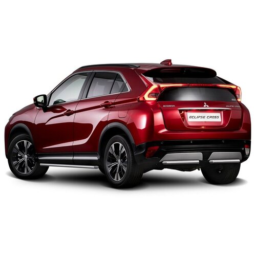 фото Защита заднего бампера d42 rival для mitsubishi eclipse cross i 2018-н. в нерж. сталь, 2 части, r.4014.009