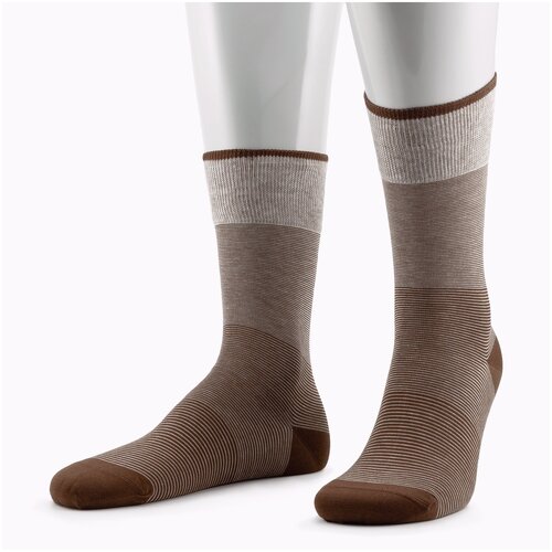 фото Мужские носки из мерсеризованного хлопка sergio di calze коричневые, размер 27 grinston