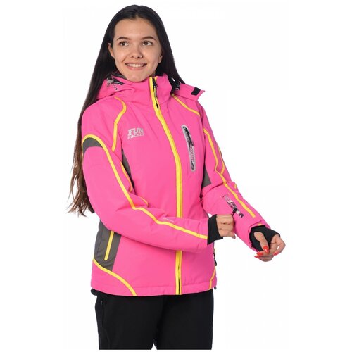 фото Горнолыжная куртка женская fun rocket 15509 размер 42, желтый, ярко- розовый