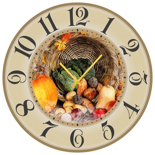 фото Svs настенные часы svs 4002222 kitchen овощной набор