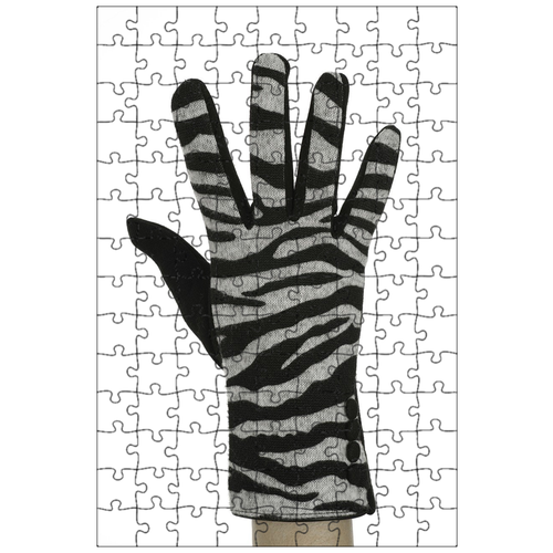 фото Магнитный пазл 27x18см."зебра, черный, перчатка" на холодильник lotsprints