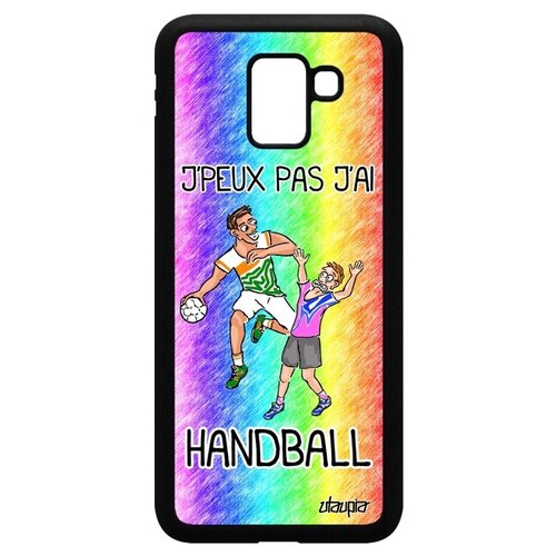 фото Защитный чехол на смартфон // samsung galaxy j6 2018 // "не могу - у меня гандбол!" игра картинка, utaupia, цветной