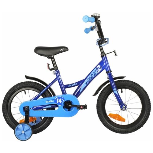 фото Велосипед детский novatrack 14" strike, синий, ножной тормоз, крылья короткие (143strike.bl22)